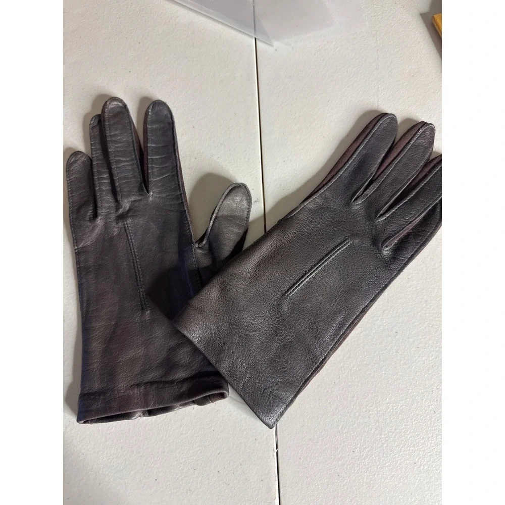 Koala Vintage Brown Leather Gloves Two Tone Made in USA Classic Dress